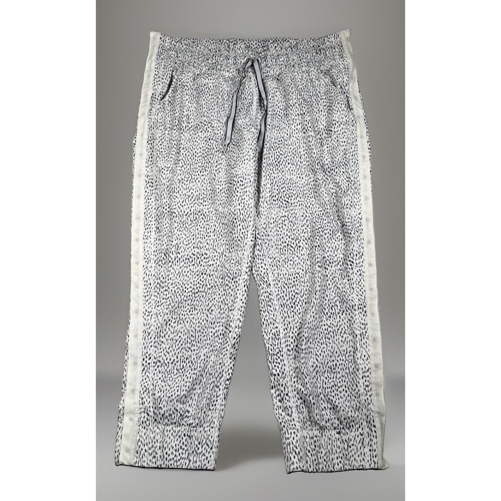 Lululemon Womens 12 Tearaway Pant Dottie Dash White Black Snap Side Joggers